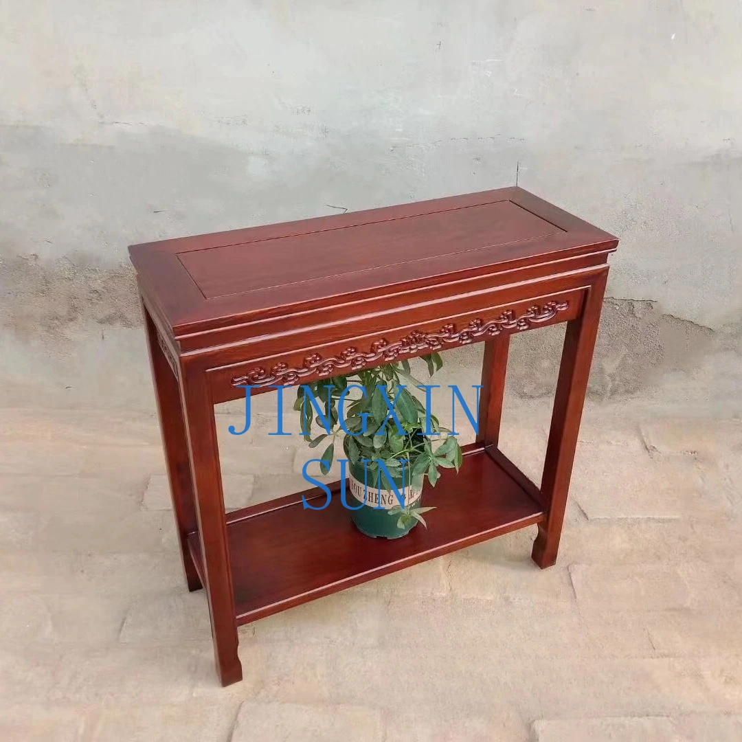 Solid wood flower stand rectangular living room bonsai stand fish tank stand strange stone base sofa side corner few small coffe