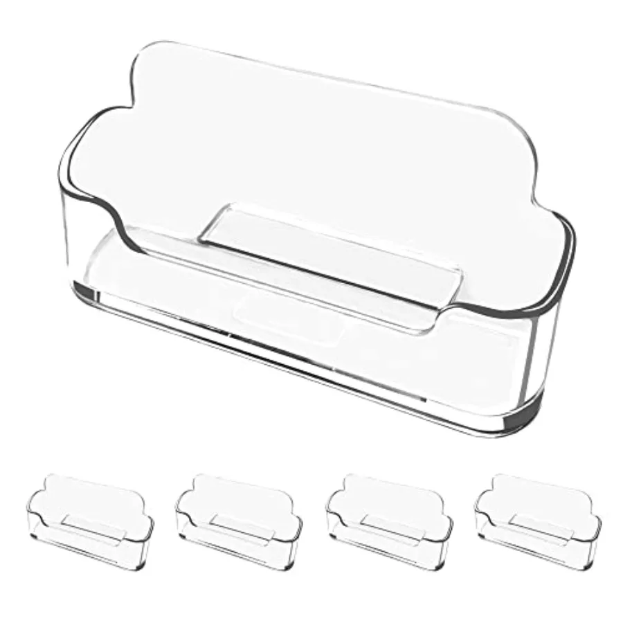 

Business Card Holder for Desk - 4 Pack Acrylic Business Card Holder, Fits 30-50 Business Cards Display Business Card Stand Desk