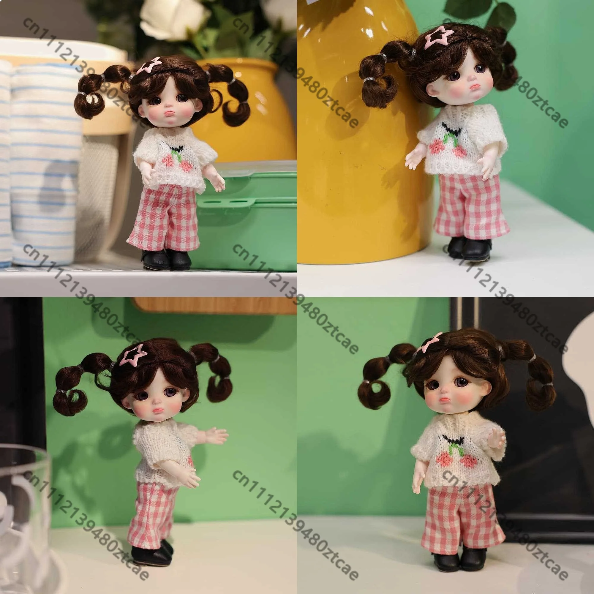 

New Ceramic OB11 Doll Cute Girl Twin Tail Fashion Toy Series Collection Holiday Gift