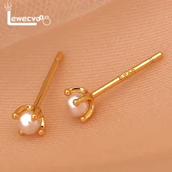 yichong 2024 Trend Mini Pearls 100% Sterling 925 Silver needle Small Stud Earrings for Women Female Fine Jewelry Wholesale