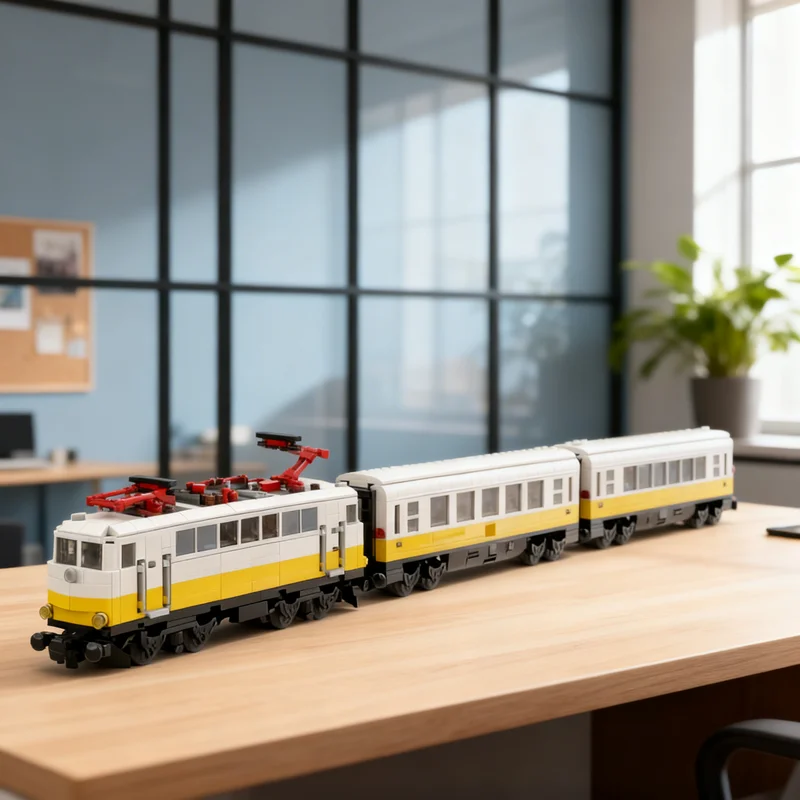 

Набор для сборки MOC Lufthansa Airport Express (2497 деталей) с моделью поезда серии 111: креативный конструктор, подарок, декор для демонстрации