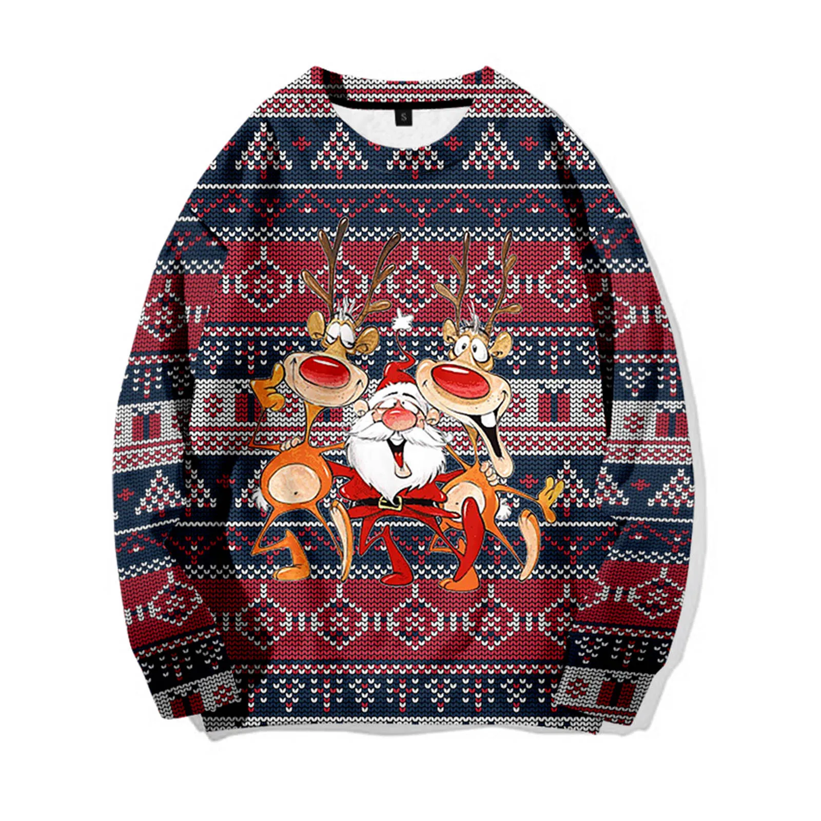 Uomo maglione di natale Pullover fiocchi di neve babbo natale brutti maglioni di natale maglioni top Holiday Party felpa di natale