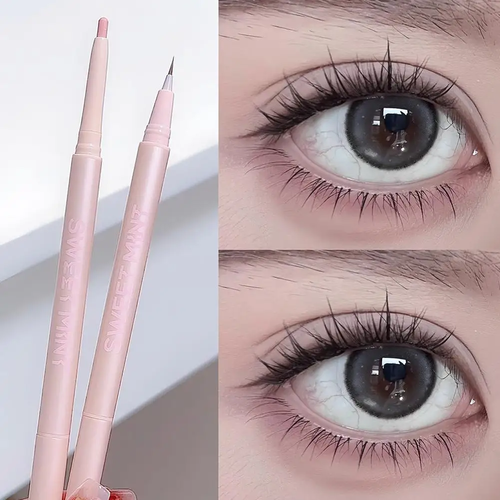 Double Ended Lying Silkworm Pencil Highlighter Makeup & Enlarge Under Eye Slim Soft Stick Tip Highlighter Makeup Eyes Pen B7O8