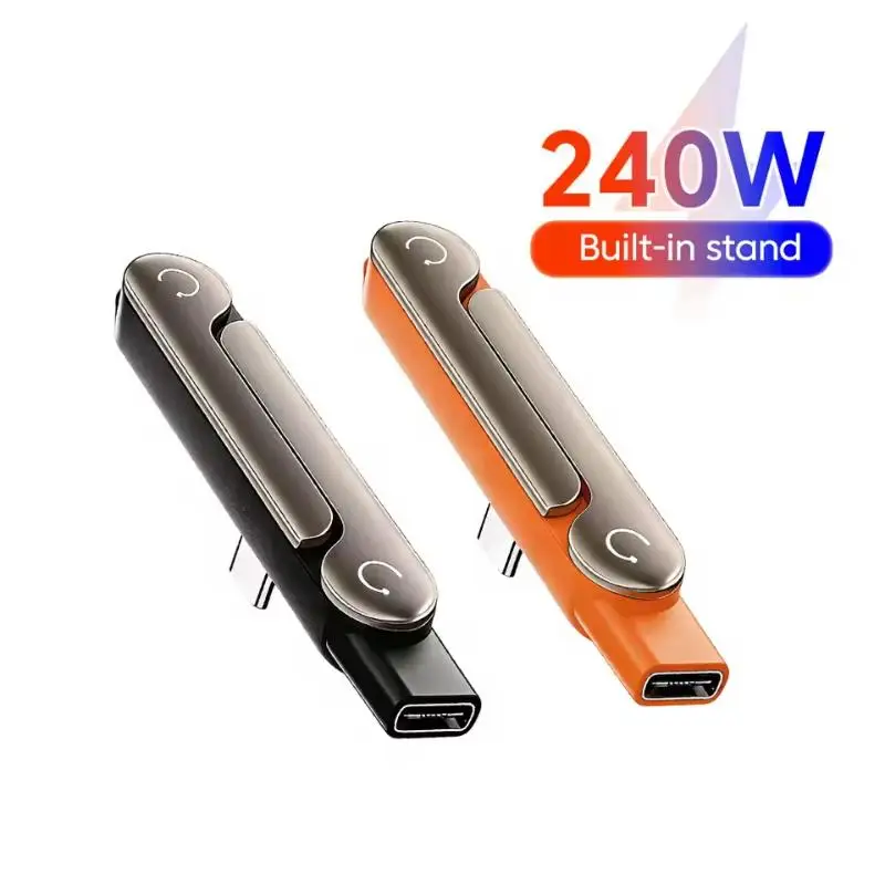 240W High‑Power Type‑C Male To Female OTG Converter Adapter Foldable Phone Charging Bracket Holder For Type‑C Smartphones