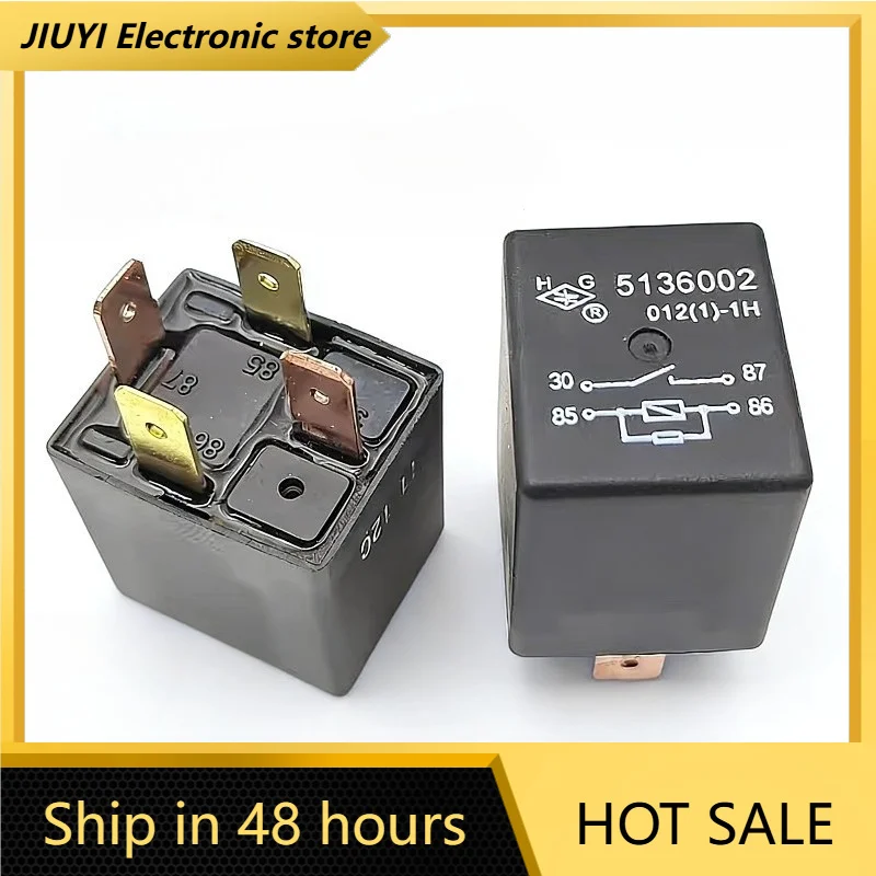New 1pcs/lot 5136002-012(1)-1H Automotive Relay 12VDC 30A 4Pin Normally Open Car Light Fan Control Relay