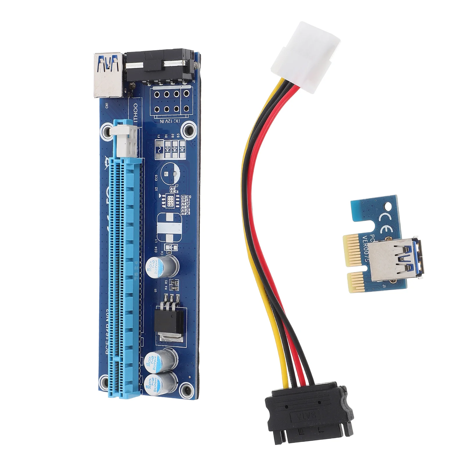 

1Set Pci-E 1X to 16X Adapter Professional Grade GPU Riser Card with 4 Mounting Holes Plug and Play Pcie Extension for Mining Rig