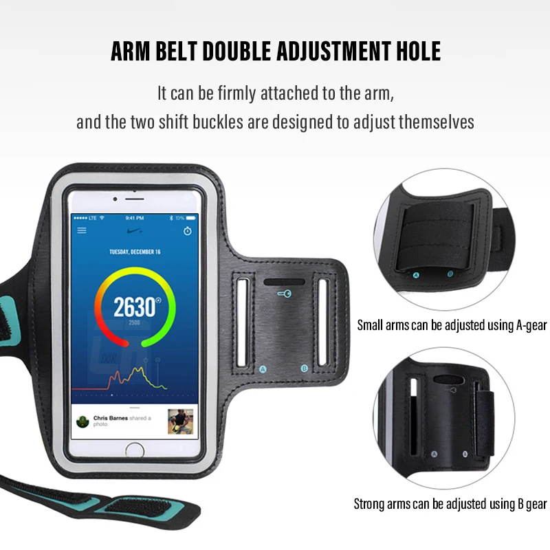 4.7-5.5inch Outdoor Running Reflective Sport Armbands For iPhone Airpods Pro Samsung Xiaomi Huawei Oppo Realme Sport Accessories