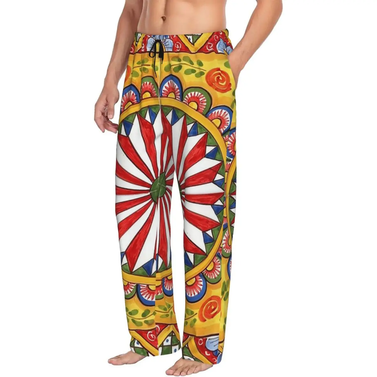 Custom Sicilian Style III Pajama Pants Men Sleepwear Sleep Lounge Bottoms with Pockets