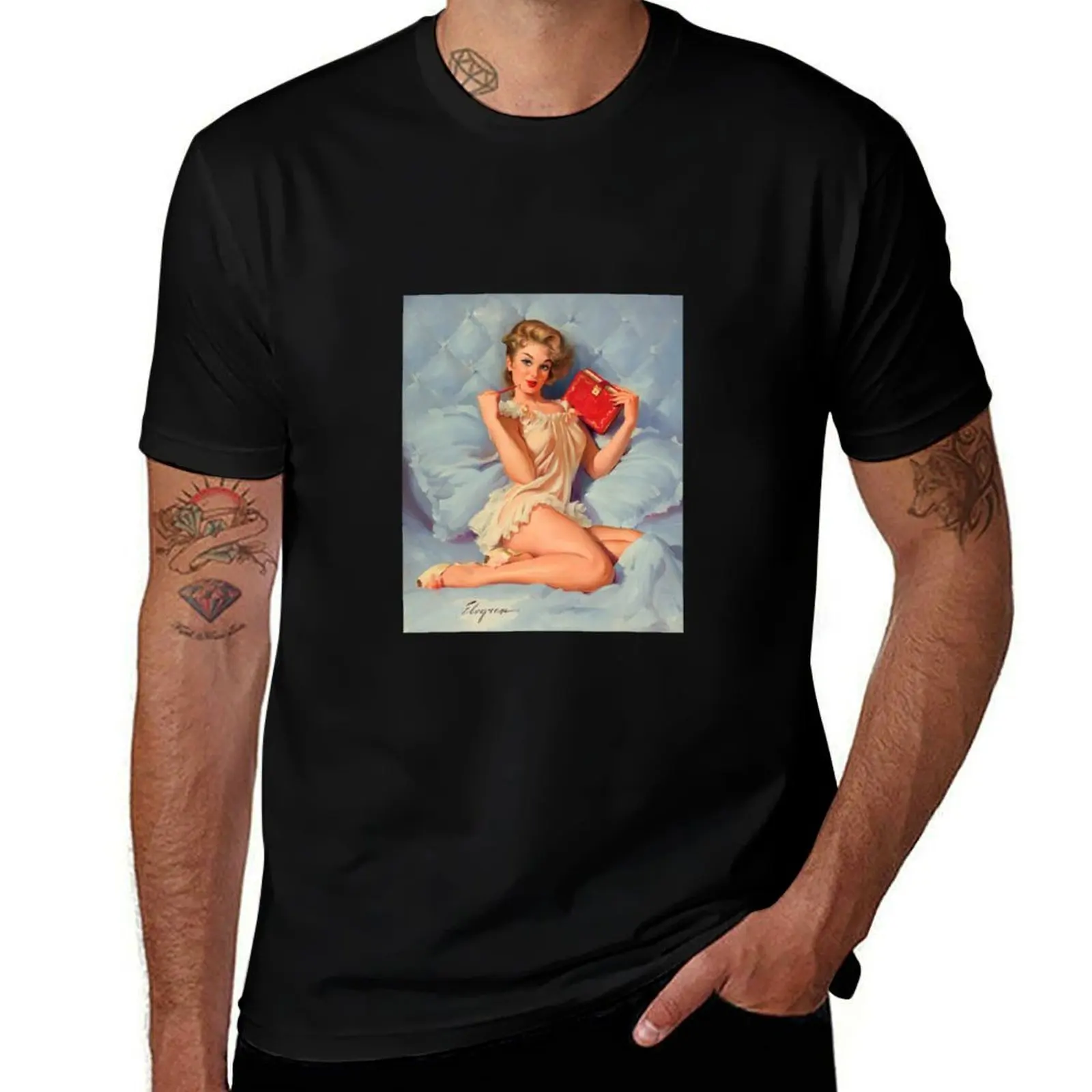 

Pin Up Girl - Gil Elvgren T-Shirt Fashion Casual Short Sleeve T-Shirt