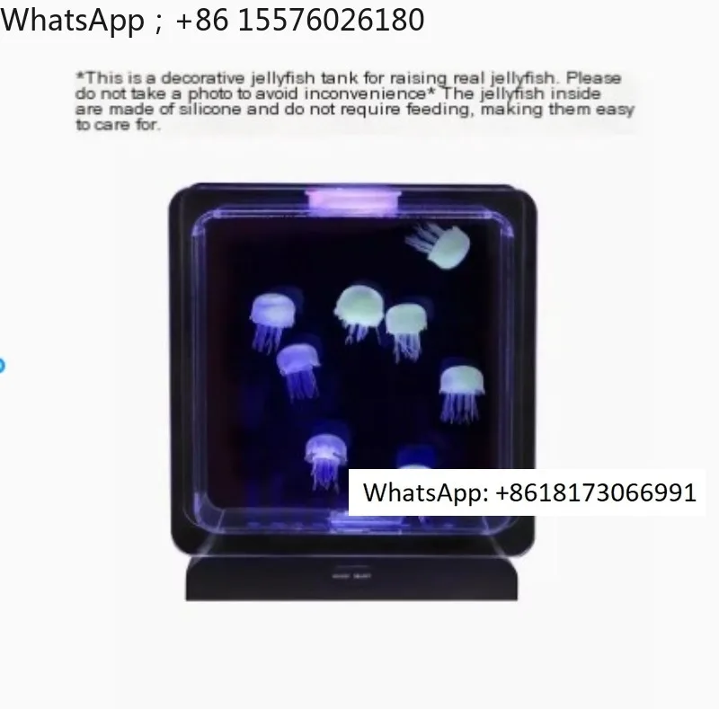 Color Changing Led Fish Tank Simulation Dynamic Jellyfish Aquarium Pet Creative Ambience Light Desktop Geomancy Decoration Gift