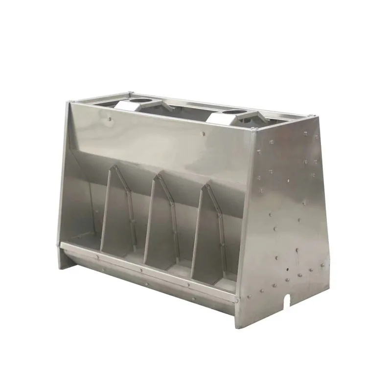 

Hot Sale 304 Stainless Steel Pig Farm Feeding System Double Sided Pig Trough