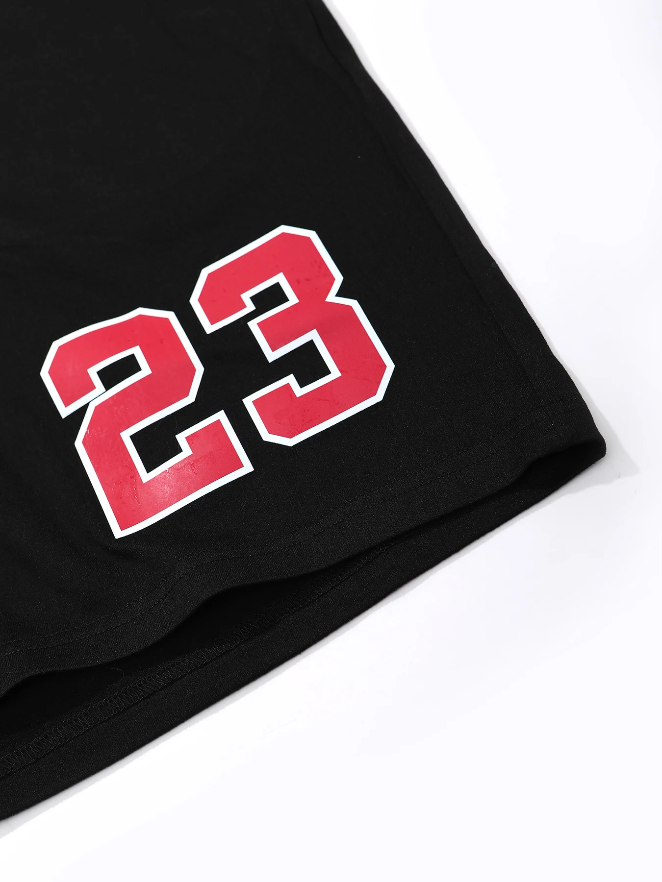 Men\'s 2 Pieces Summer Outfits, Casual and Sports Wear Set, Number 23 Printed T-Shirt and Drawstring Shorts