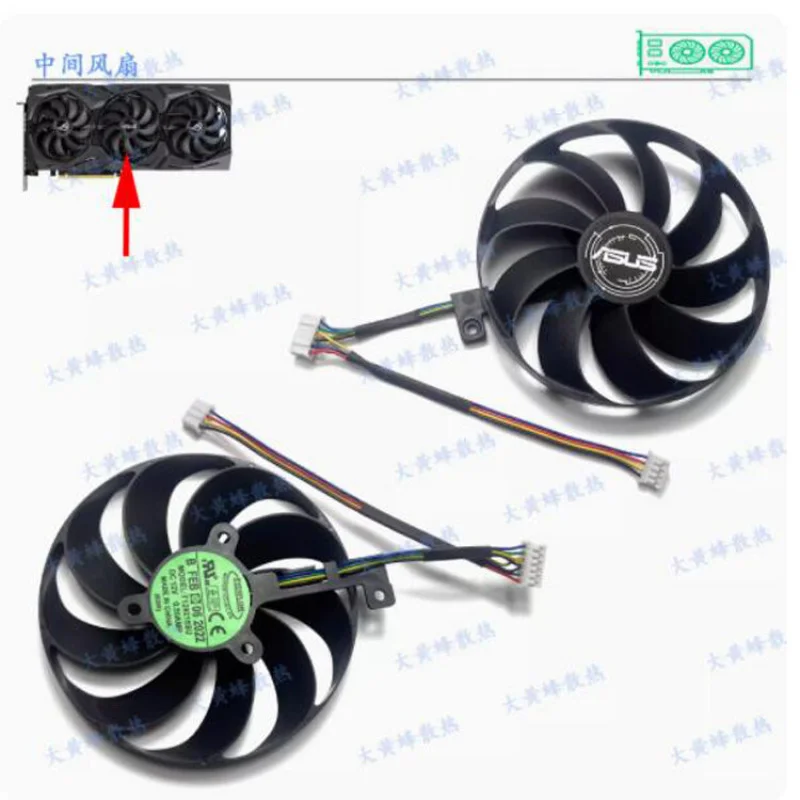 New Graphics Card Fan T129215SU For Asus ROG RTX2060 2070S 2080ti RX5700XT Parts