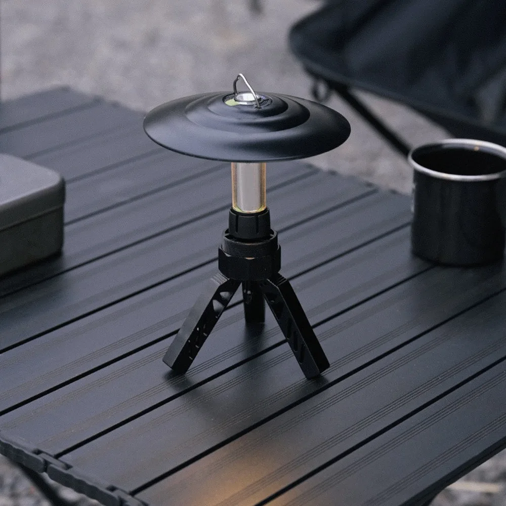 Aluminum Alloy Camping Tripod Black Adjustable Angle Tripod Stand Triangular Support 1/4 Threaded Mount Tent Support Stand
