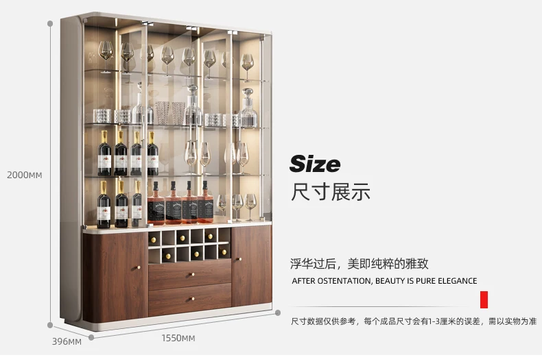 

XL Tea Storage Cabinet with Glass Door, Wall-Mounted Display Cabinet, Multifunctional High Cabinet