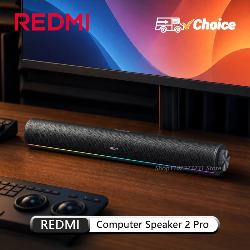 Original Mijia REDMI Computer Speaker 2 Pro Four-Unit Two-Channel Stereo RGB Ambient Light Bluetooth 5.0 Built-in Microphone CN