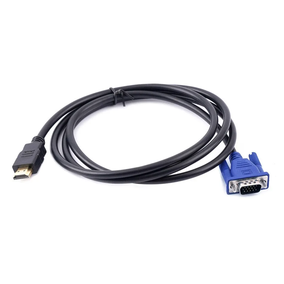 HDMI to VGA Cable HDMI‑VGA High Definition Video Converter Cord 1080P Male to Male Adapter Cable for PC Laptop Monitor Projector