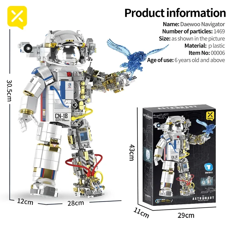 Building Blocks Mechanical Aerospace Astronaut Space Detect Assemble Bricks Toys Desk Decoration Gift for Children Toys Boy Kids