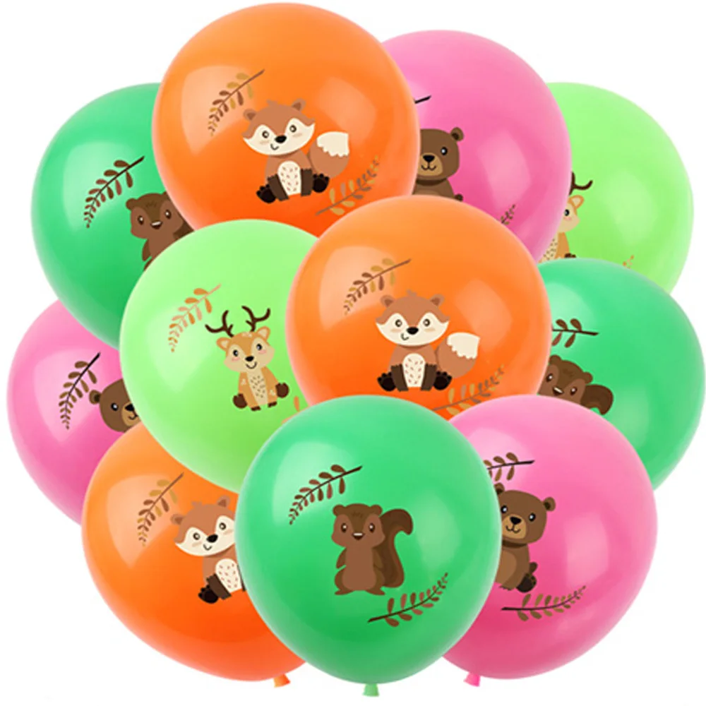 

20pcs Woodland Animal Balloon Deer Squirrel Fox 12inch Latex Balloon Nature Theme Baby Shower Birthday Party Decoration Supplies