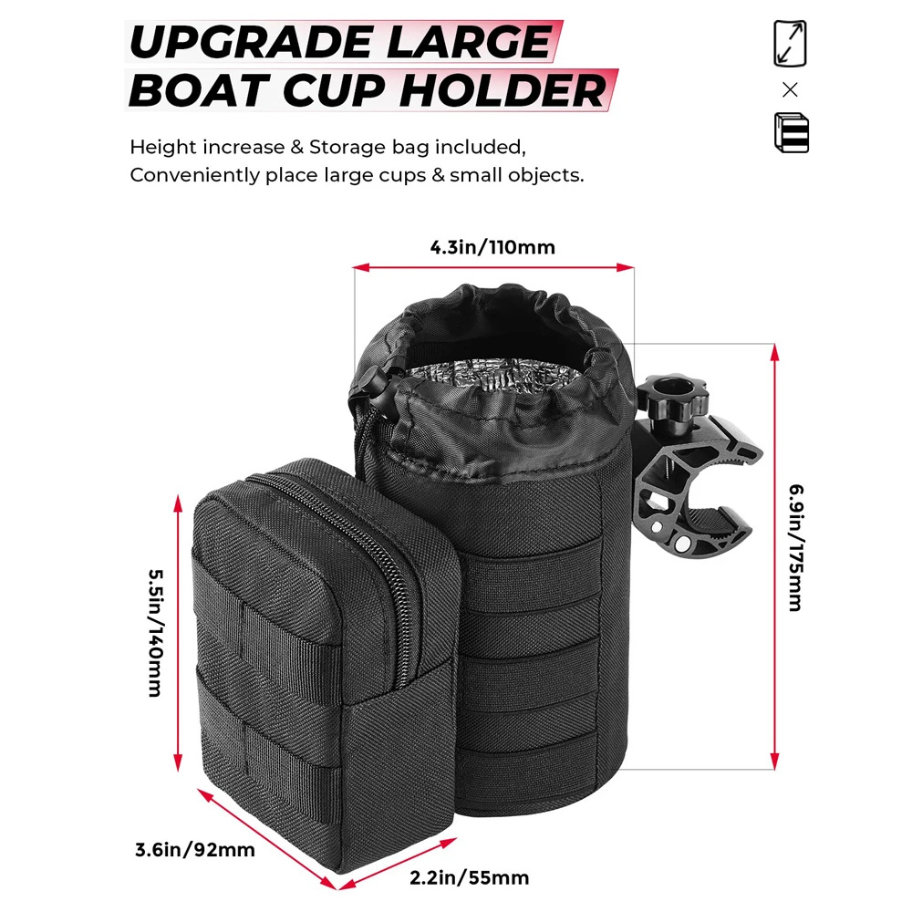 Universal Cup Holder Multifunction Drink Bottle Holder For Boat For Yacht UTV Wheelchair Stroller Marine Clamp Mount Bracket