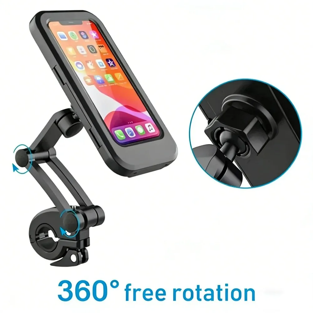 

Waterproof Bike Motorcycle Phone Mount Handlebar Touch Screen Case Universal Holder for Bicycle Outdoor Riding Navigation