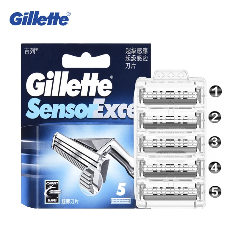 Gillette Sensor Excel Razor Blades Shaving Blades Double Layer Replace Heads for men's Sensor Excel Razor and VECTOR 3 Shaver