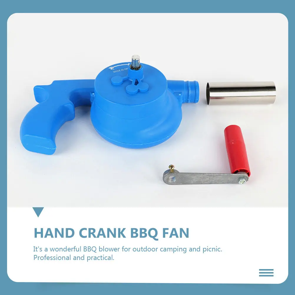

Portable Hand Crank Bbq Fan for Outdoor Grill Fire Blower Camping Picnic Air Pump Manual Fan for Green Egg Accessories and Fire
