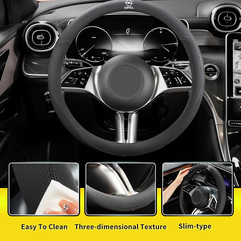 Nappa Leather Car Steering Wheel Cover ,Non-slip, Breathable For Opel Corsa Astra Insignia Vectra Zafira Meriva Mokka Grandland - view 5