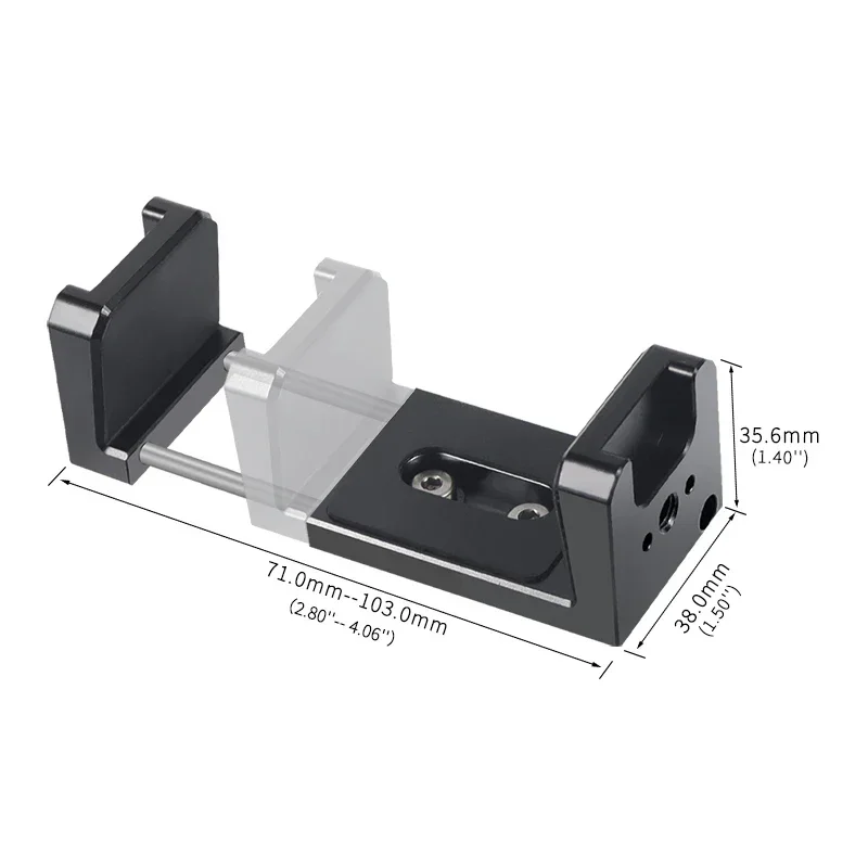 Soporte para banco de energía móvil, abrazadera de soporte SSD ajustable de 53-83mm, zapata fría de montaje rápido de 1/4 "para cámara DSLR, trípode para teléfono, Clip Vlog