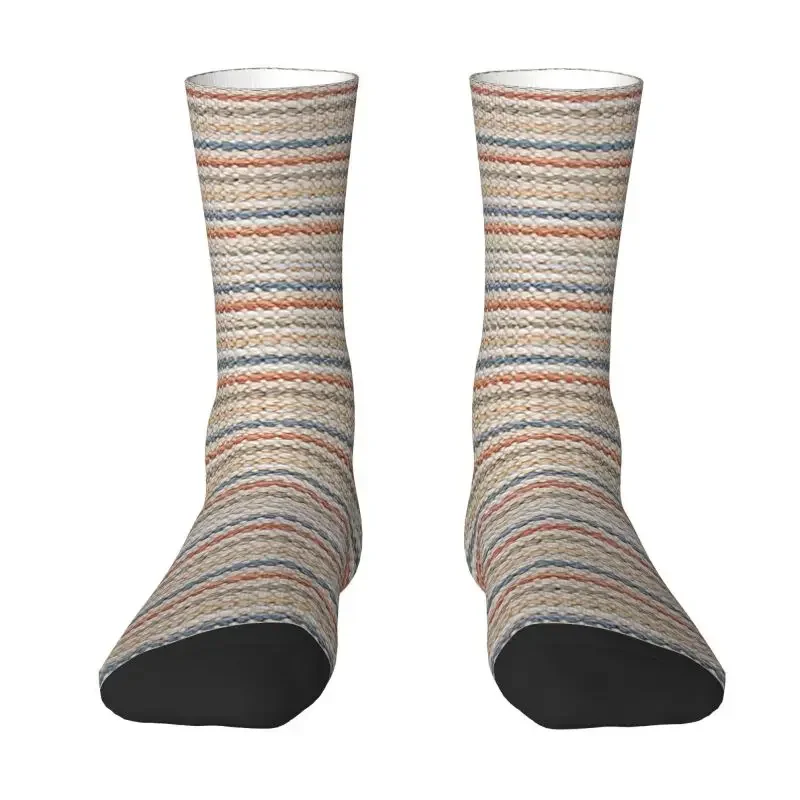 

Y2K Vintage Bohemian Geometric Stripes For Men Women Stretch Summer Autumn Winter Luxury Fabric Texture Crew Socks