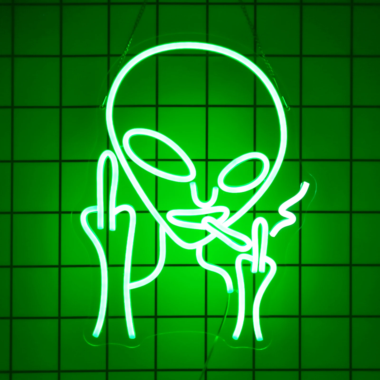 UponRay-Alien LED Neon Light Signs, Decoração Da Parede Para O Homem Caverna Sala De Jogos, Decoração Alimentada Por USB