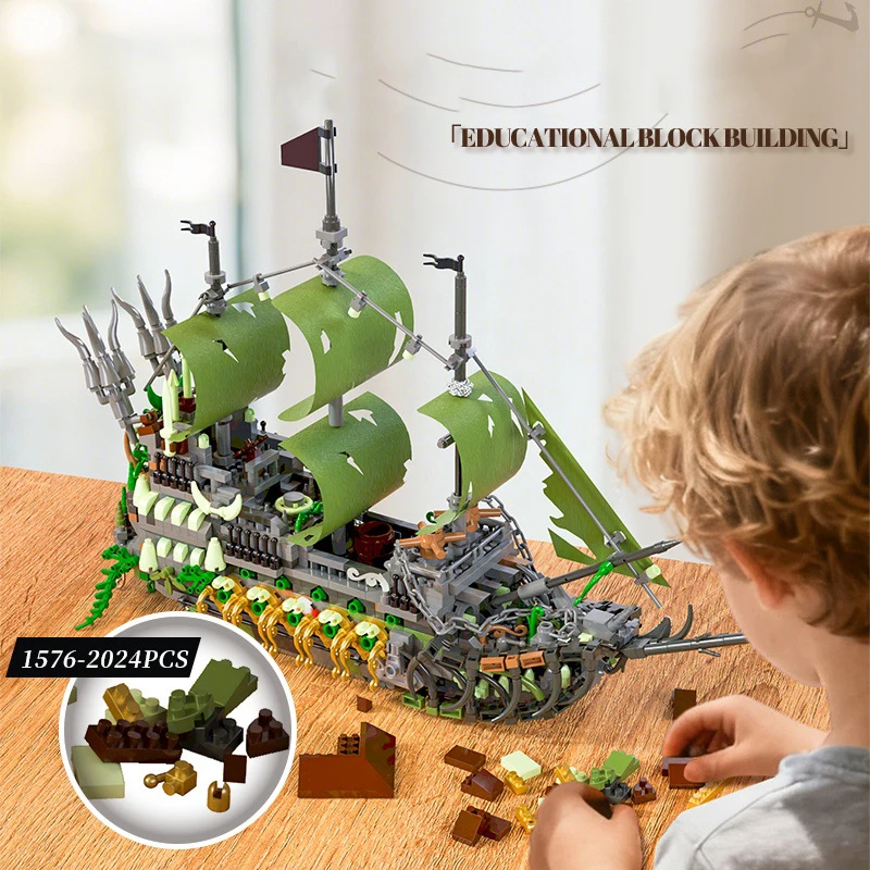 

Корабль-призрак, микро строительные блоки, образование, 3D модель пиратского корабля, классический фильм, мини-кирпичная фигурка, игрушка для рождественского подарка