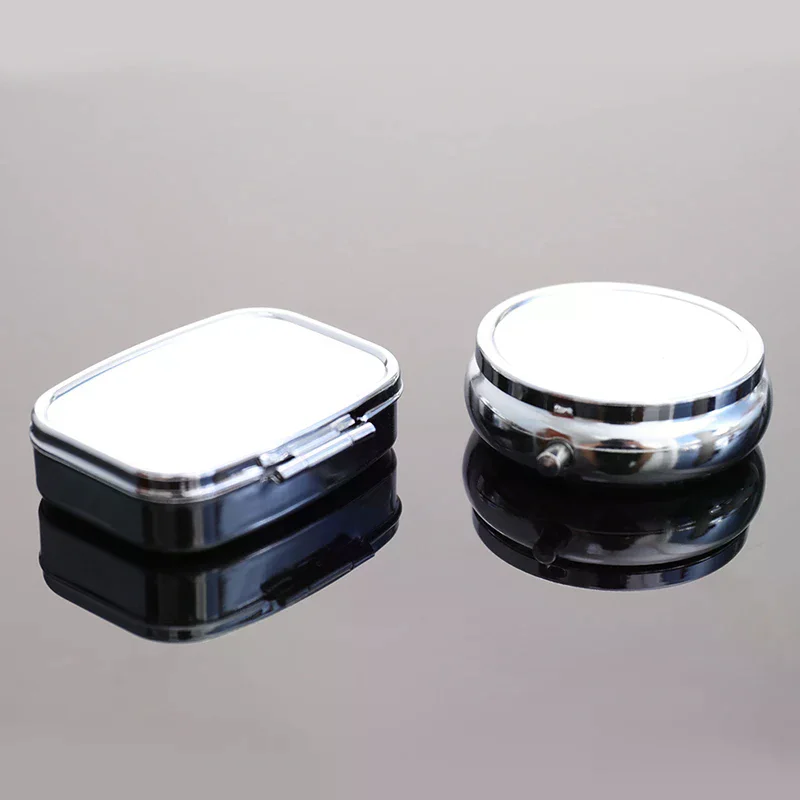 Box Waterproof Metal Pill Organizer Portable Round Square Container Weekly Splitter For Home Use High Quality Durable Material