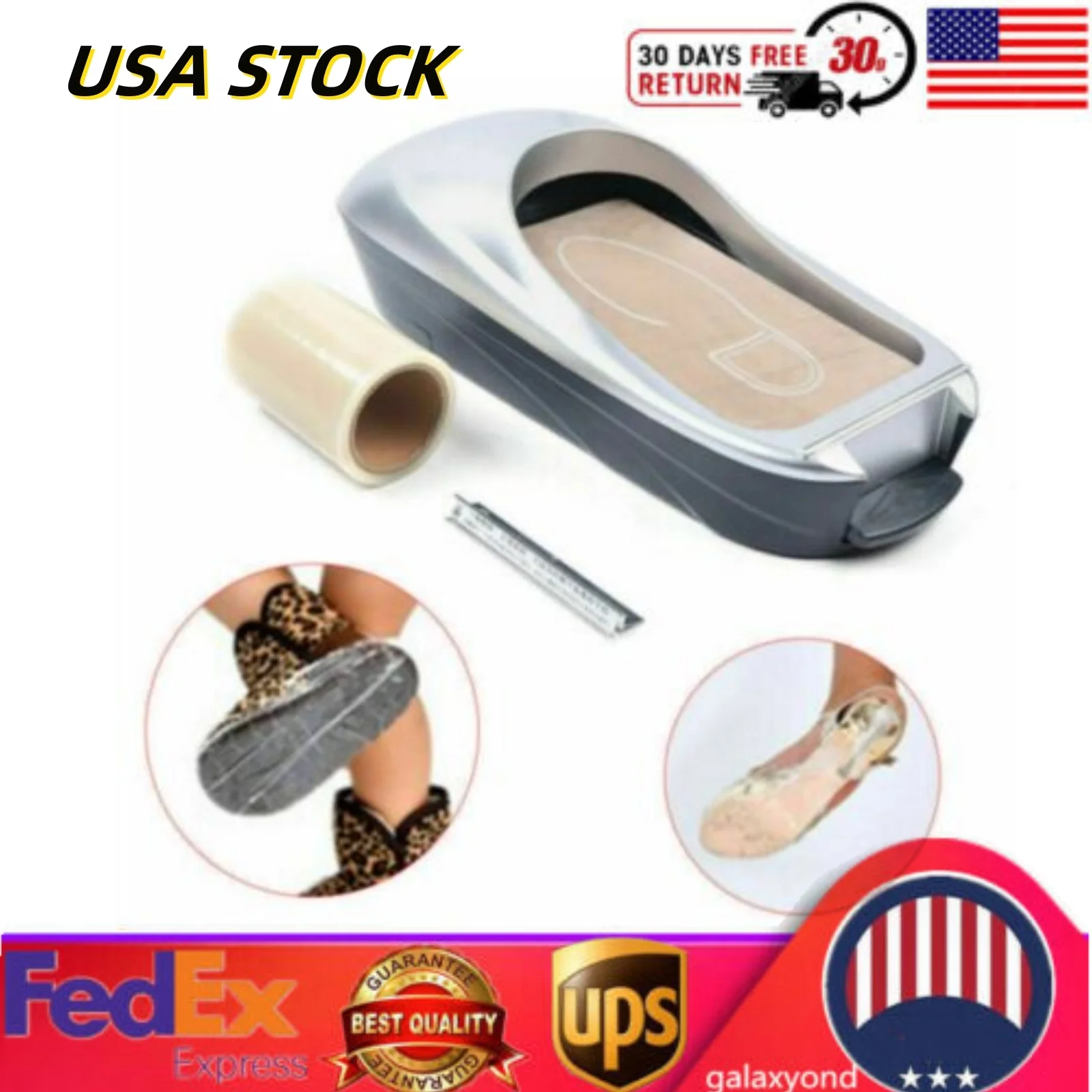 Shoe Cover Dispenser Automatic Shoe Cover Machine Membrane Dispenser Waterproof +1 Pcs Shoe Film Silver US Household Time Labor