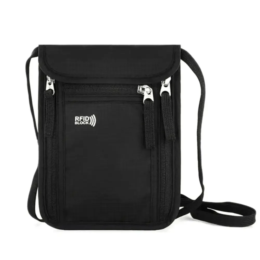 Portable Nylon RFID Passport ID Bag Waterproof Multi-Functional Document Pouch Neck Wallet Travel New Gift 2026
