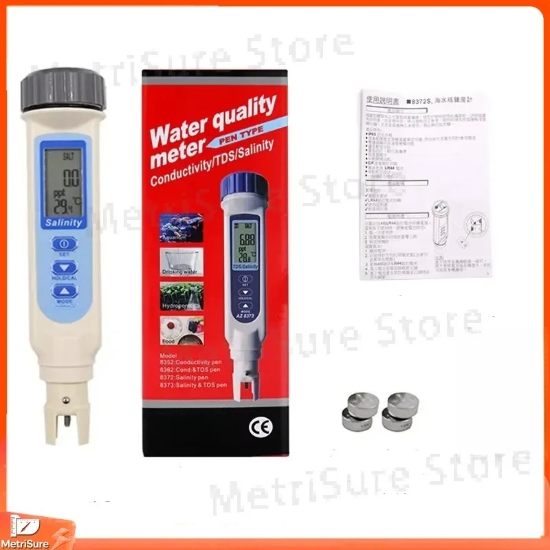 Pen-Type TDS Meter Salinity Tester Water Quality Analyzer for Seawater Freshwater Aquarium Pool Lab Use Portable