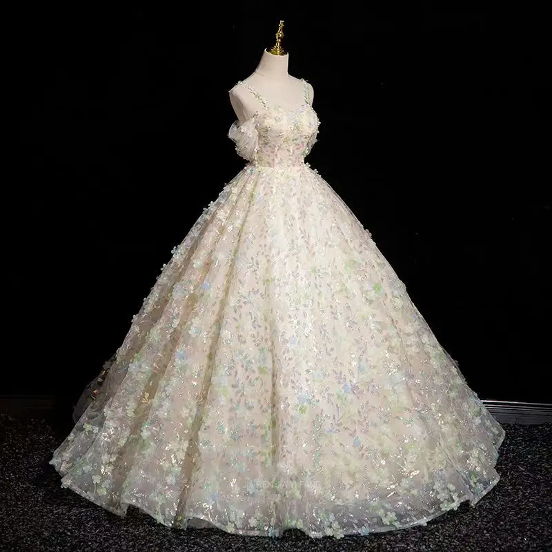 customized-zj4073-fairy-candy-color-tulle-a-line-wedding-dress-customized-strapless-flower-bridal-gown-korea-wedding-dress-photo