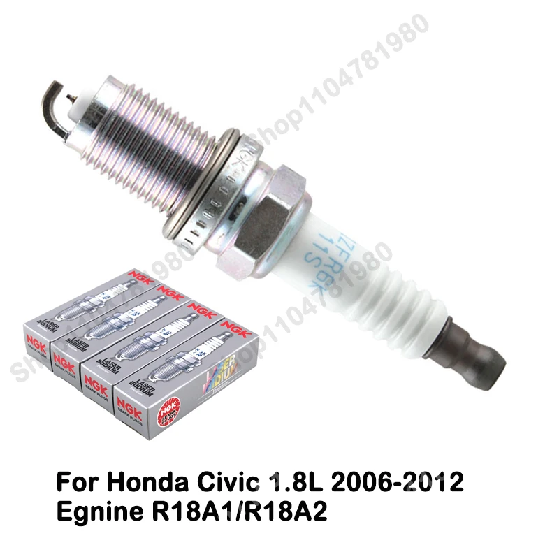 

4Pcs/Set For Honda Civic 1.8L 2006-2012 Spark Plug IZFR6K11S ZFR6BGP-S Original NGK 5266 92213 R18A1 R18A2 Candle