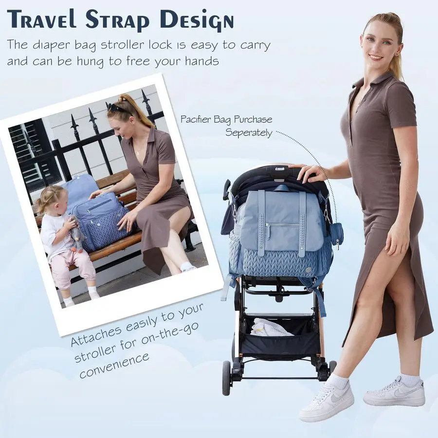 Bag BackPack Large Capacity Travel Mommy Bag Waterproof and Stylish with Changing Pad Baby Bag for Women and Girls