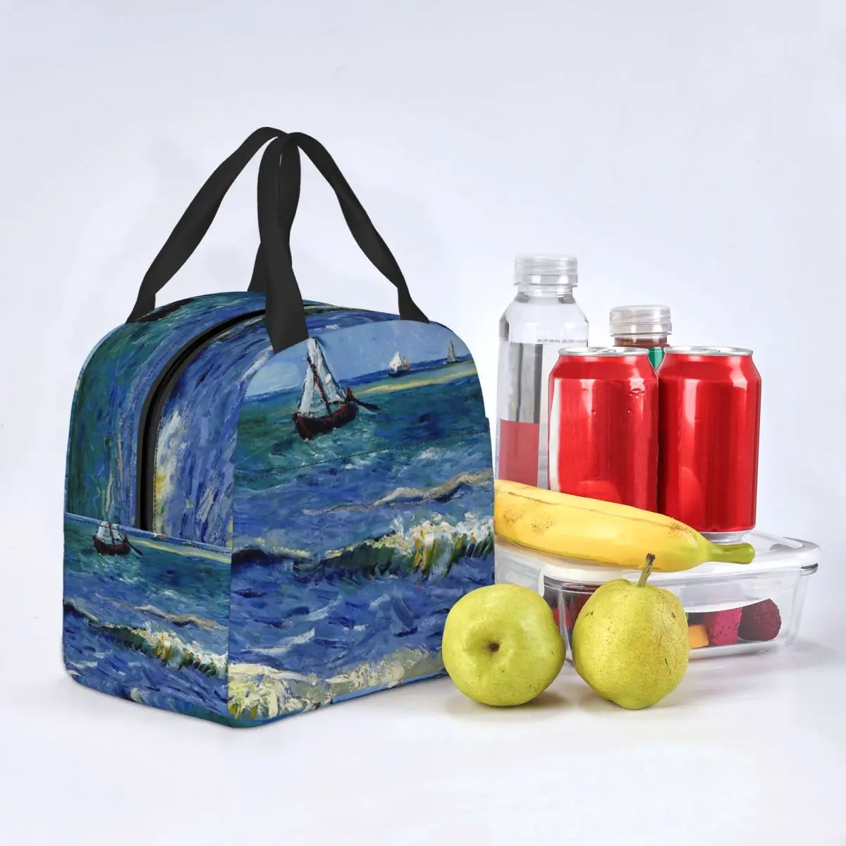 

Vincent Van Gogh Lunch Bag Portable Insulated Polyester Cooler Art Flowers Painting Thermal Cold Food Travel Tote for Women Girl