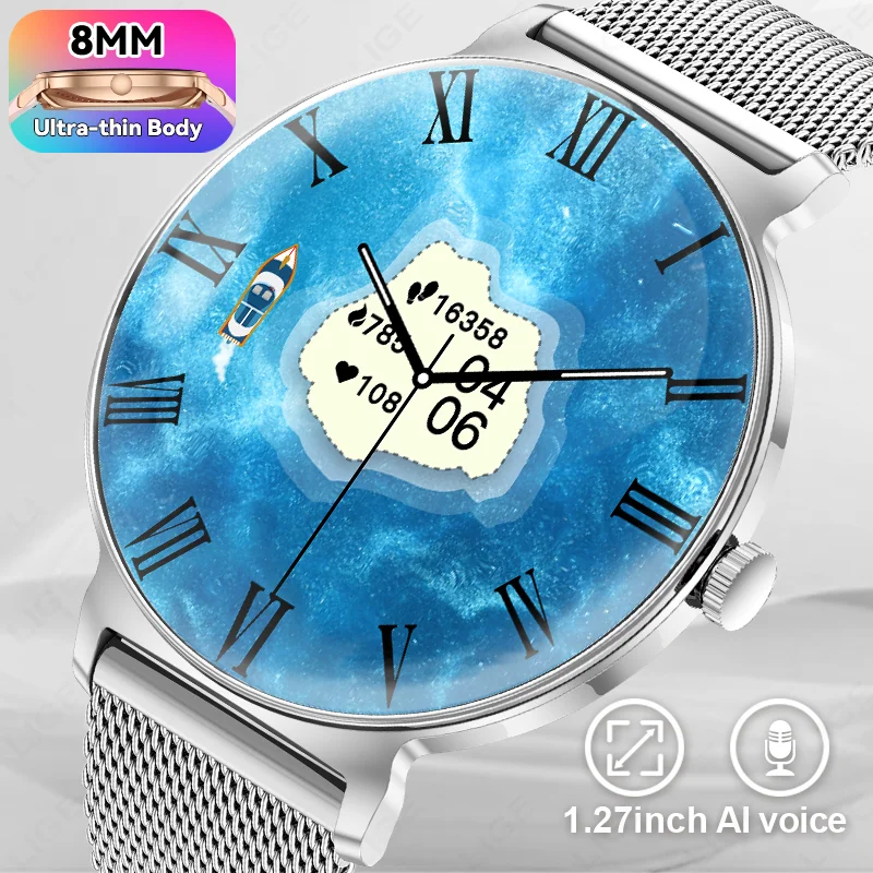 

LIGE New Ultra Thin Smart Watch Women 1.27" AI Voice Call Sports Heart Rate Women's Health Monitoring Fashion Ladies Smartwatch