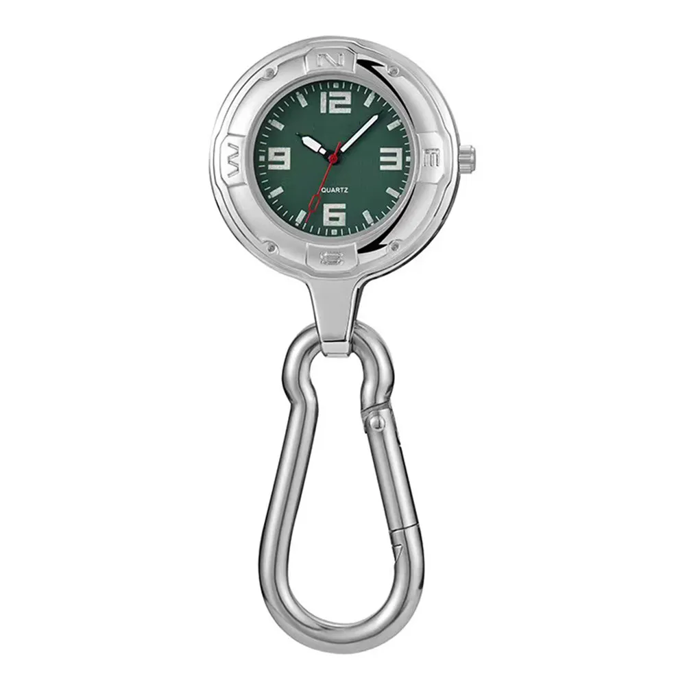 1Pcs Unisex Pocket Watch Multi-Function Mountaineering Hook Hanging Outdoor Camping Travel Simple Portable Casual Watch