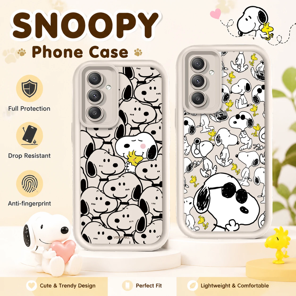 Cachorrinho Fofo de Anime S-Snoopy ﻿ Capa para Samsung Galaxy A16 A26 A36 A56 A05 A05S A15 A25 A35 A55 A54 A34 A24 A14 A13 A52 A52S A51