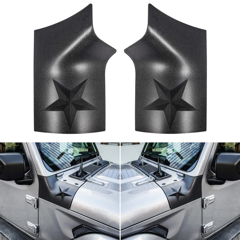 Black Cowl Body Armor Outer Cowling Corner Guard Cover For Jeep Wrangler JL 2018 2019 Car Accessories, 2 PCS