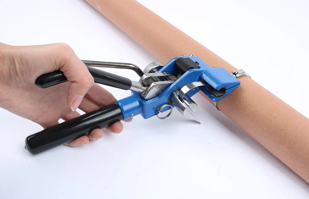 Stainless Steel Cable Tie Gun Stainless Steel Zip Cable Tie Plier Bundle Tool Tensioning Trigger Action Cable Gun with Cutter
