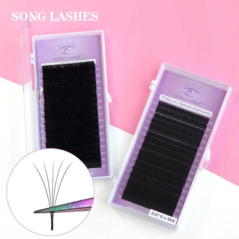 Song Lashes 16Rows/Case 7~15mm Premium Natural Eyelash Extension Synthetic Mink Individual  Makeup Maquiagem Cilios