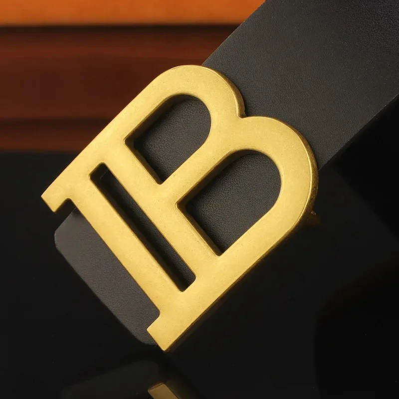 Herren-Ledergürtel mit Legierungsschnalle 3,7cm für Business und Freizeit Hochwertiger Designer-Gürtel Langlebig – Detail 2