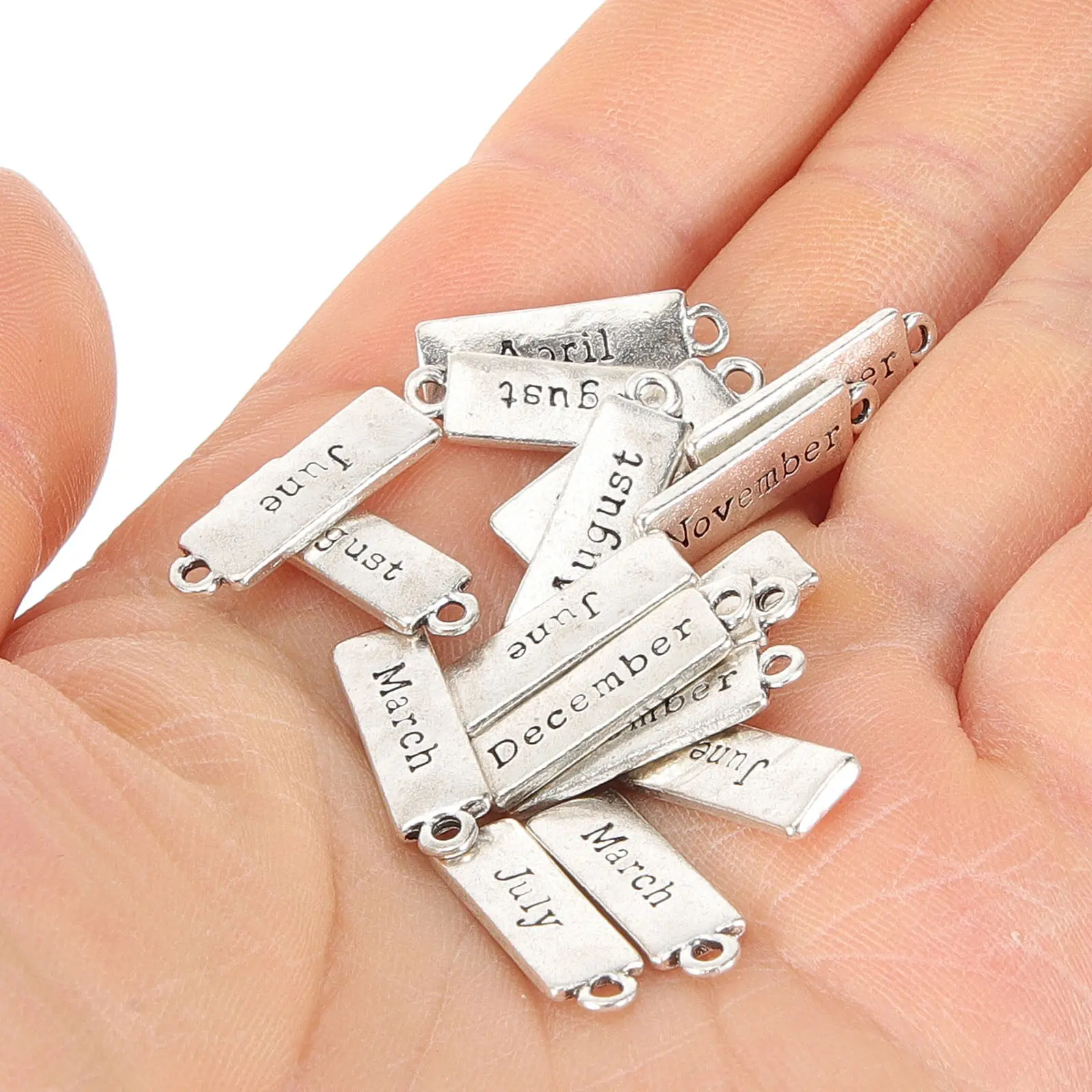 

50Pcs Alloy Twelve Month Pendants Charms for Jewelry DIY Crafts Necklace Bracelet Keychain Decorative Pendant Accessories