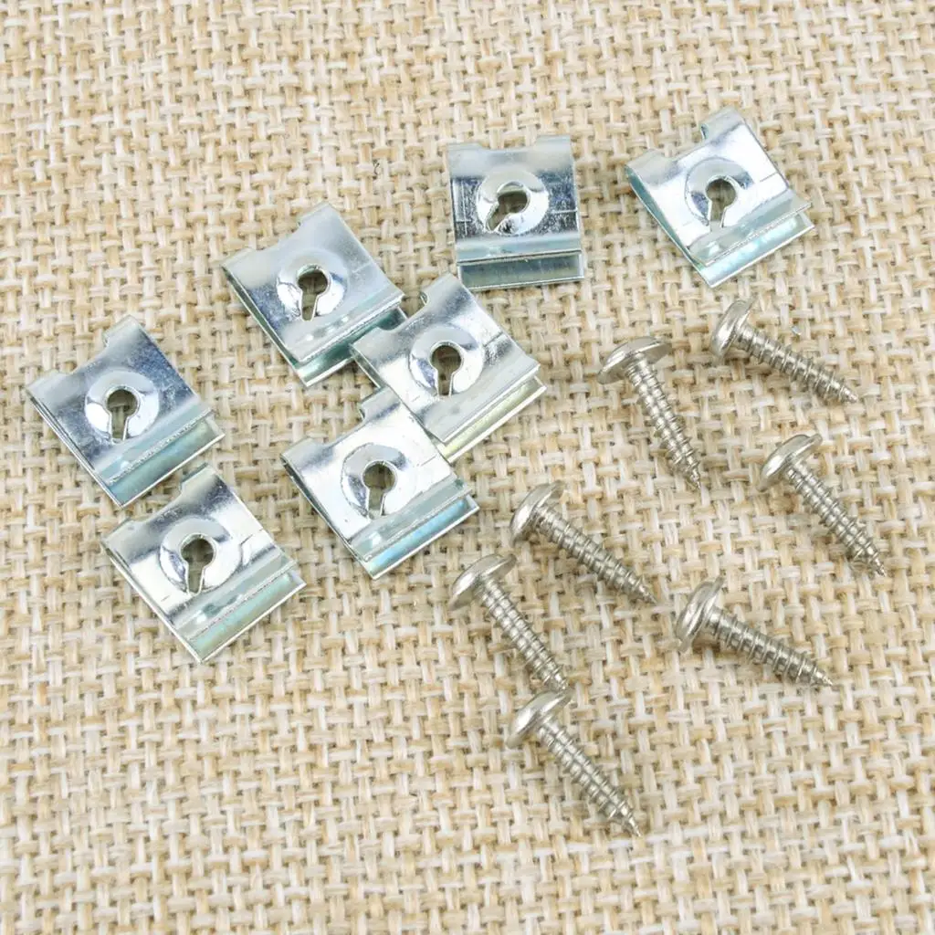 1 Set Silver U Nuts Auto Self Tapping Screw Spire U Clips Speed Fasteners for Universal Cars Autos Motorcycles