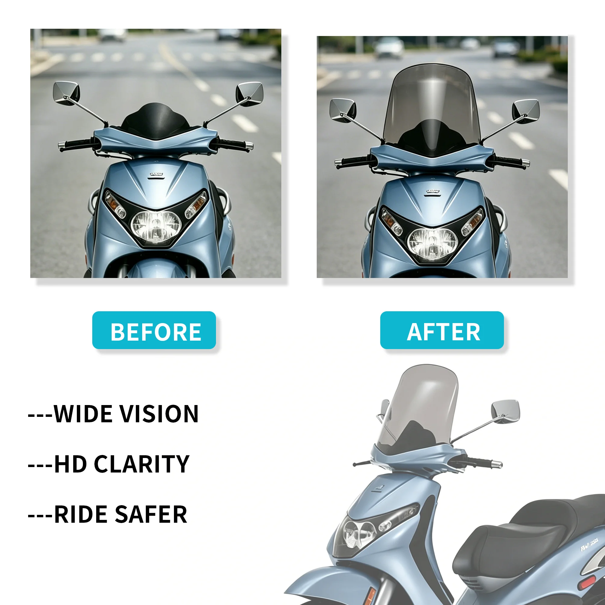 Fit For 2005 - 2008 Beverly 250 125 Motorcycle Scooter Windscreen Windshield BV250 BV 250 2006 2007 Front Deflector